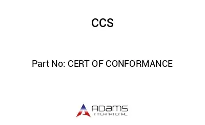 CERT OF CONFORMANCE