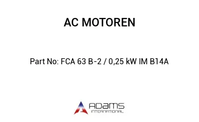 FCA 63 B-2 / 0,25 kW IM B14A