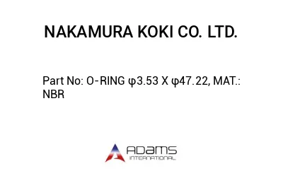 O-RING φ3.53 X φ47.22, MAT.: NBR